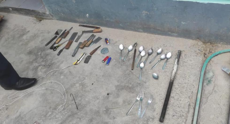 Inmates of the Camaná prison had handmade knives