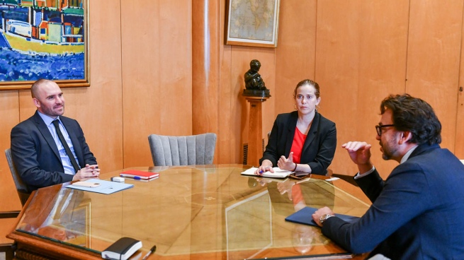 Martín Guzmán received the Italian ambassador Fabrizio Lucentini