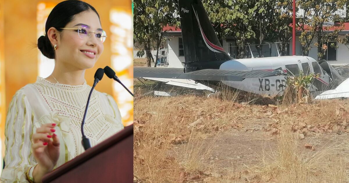 Mayor of Tepic, Geraldine Ponce, suffers a mishap in a plane