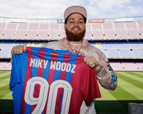 Miky Woodz, en el Camp Nou.