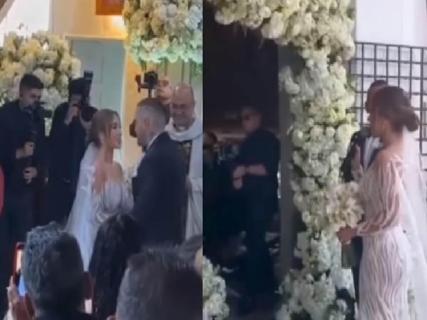 Paola Jara surprised Jessi Uribe with Shakira's song before going up the altar