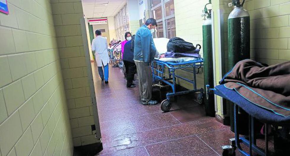 Patients waiting in corridors of the Essalud hospital will go to the covid area