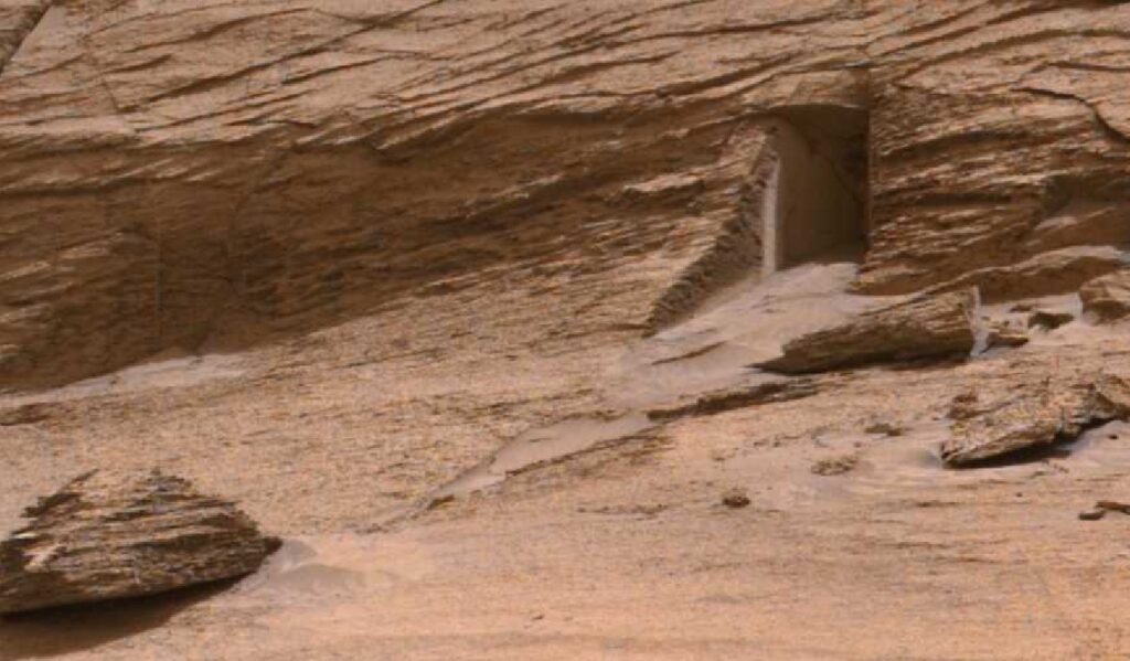 The Rover Curiosity captures what appears to be a "door" on Mars