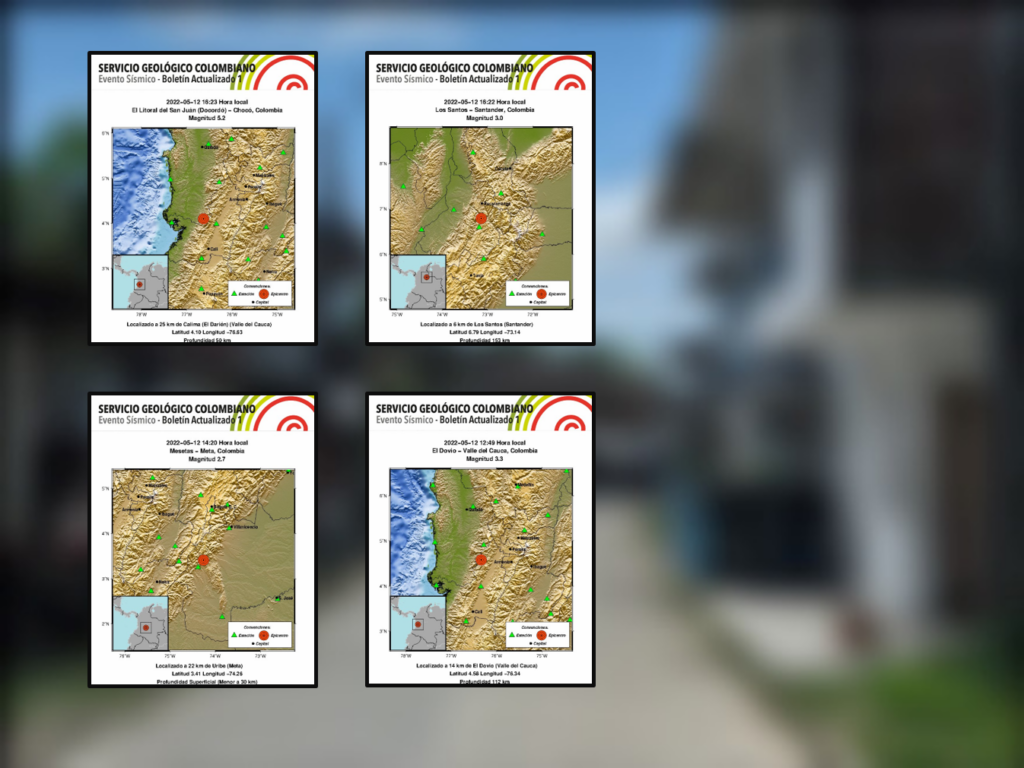 El reciente sismo que tuvo como epicentro Docordó en el Chocó no fue el único, hoy van cinco en Colombia