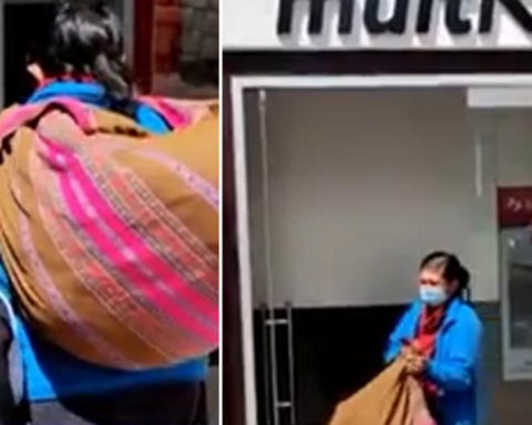 They ask for help for a woman who sleeps with her four children at ATMs in Cusco (VIDEO)