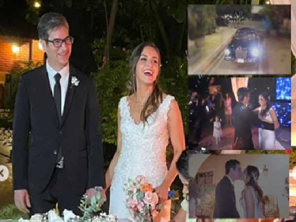 This was the wedding just 11 days ago of prosecutor Pecci and Claudia Aguilera, from Paraguay, traveled to Cartagena looking for a quiet place