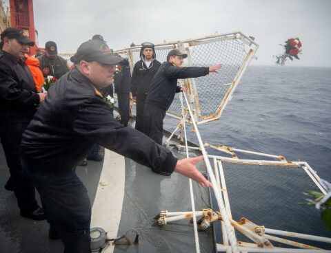 Veterans of the ARA General Belgrano honored the ship at the site of its sinking