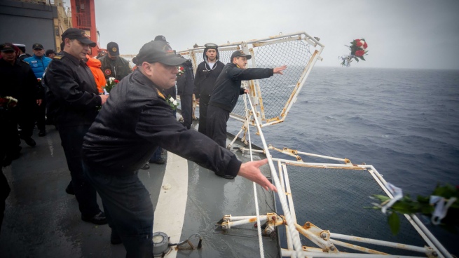 Veterans of the ARA General Belgrano honored the ship at the site of its sinking