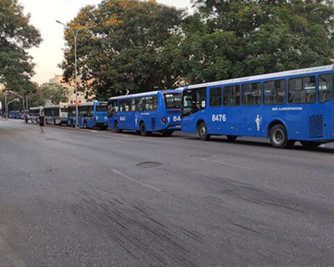 "The buses that we haven't seen for months are here" in the parade on May 1