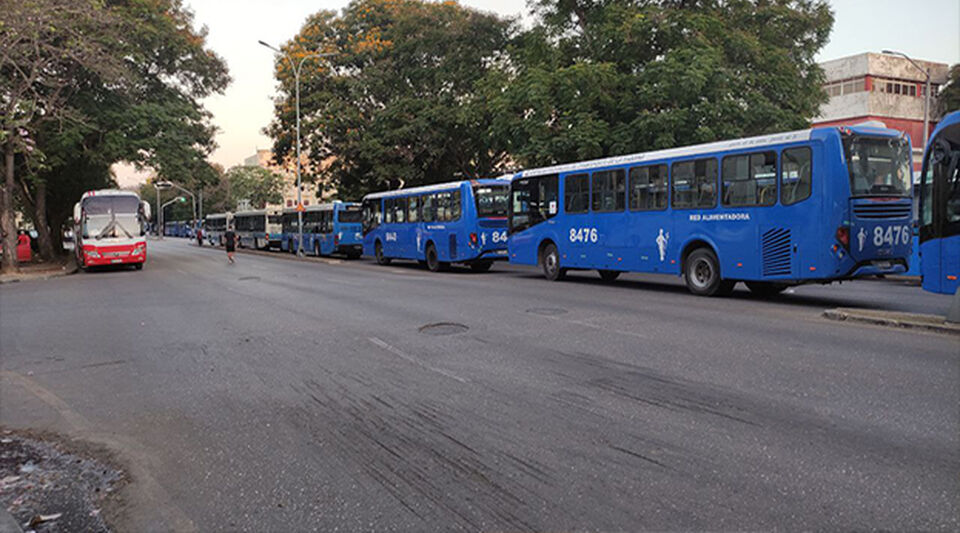 "The buses that we haven't seen for months are here" in the parade on May 1