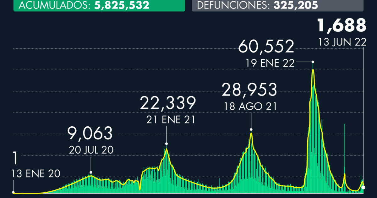 Number of cases of Covid-19 in Mexico as of June 13, 2022