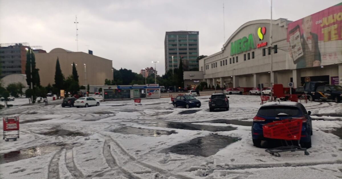 CDMX activates rain alerts;  supermarket roof falls due to hail