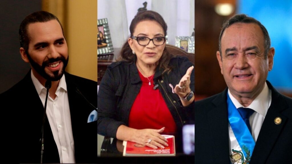 De izquierda a derecha: Nayib Bukele, Xiomara Castro y Alejandro Giammattei, presidentes de El Salvador, Honduras y Guatemala, quienes no asistirán a la Cumbre de las Américas de Los Ángeles. Imagen: tunota.com / Archivo.