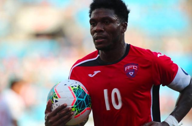 Arichell Hernández marcó tres goles en la victoria de Cuba frente a Antigua y Barbuda en la Concacaf Nations League. Foto: Tomada de Deporcuba.