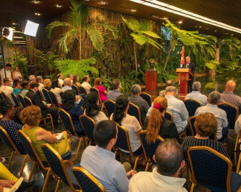 La intervención de Díaz-Canel sucedió durante un encuentro con representantes de la sociedad civil impedidos de viajar para participar en los eventos paralelos de la Cumbre. Foto: twitter.com/PresidenciaCuba.