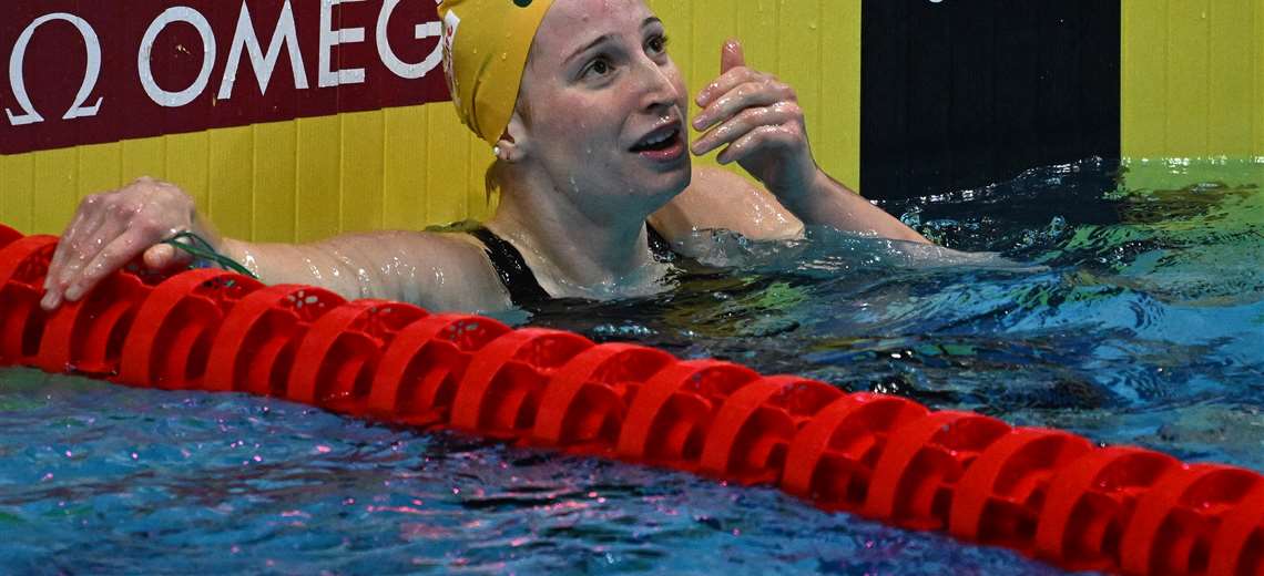 Mollie O'Callaghan of Australia is the 100m freestyle world champion.