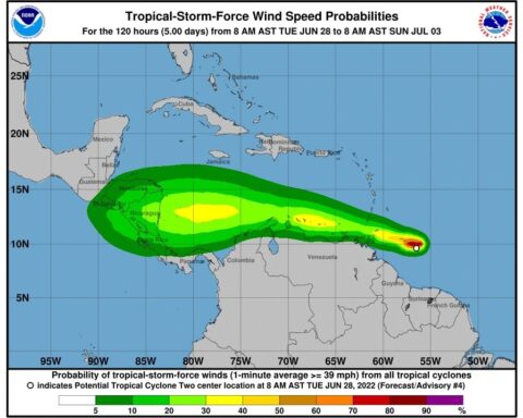 Potencial huracán hacia Nicaragua