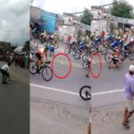 Reckless spectator, a cardboard was released with which he encouraged cyclists in the middle of the Tour of Colombia, there was a massive fall
