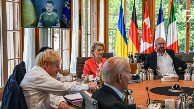 The G7 promised humanitarian, diplomatic and military support to Ukraine