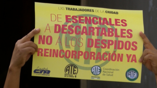 The city government fired more than 100 workers from hospitals in Buenos Aires