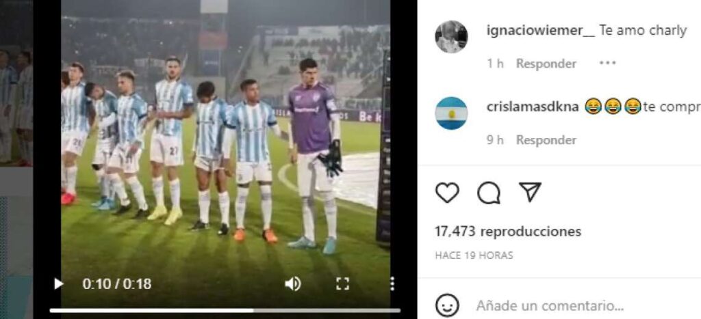 The video published by Carlos Lampe after becoming captain of Atlético Tucumán