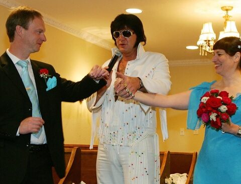 They demand that Elvis Presley impersonators stop performing express marriages in Las Vegas