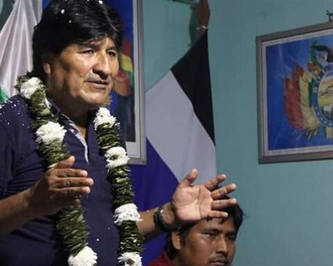 Evo Morales en su visita a Trinidad