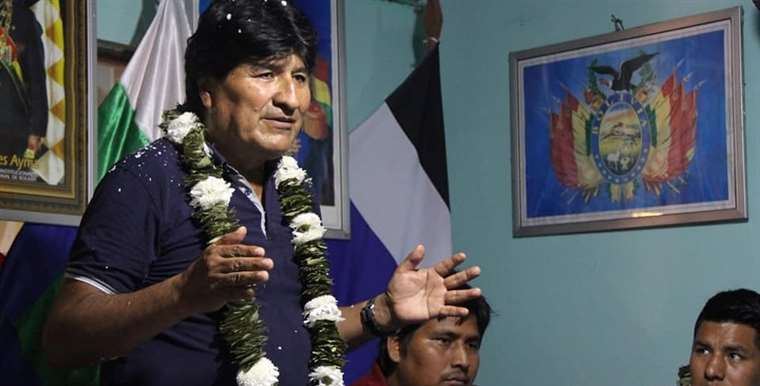 Evo Morales en su visita a Trinidad