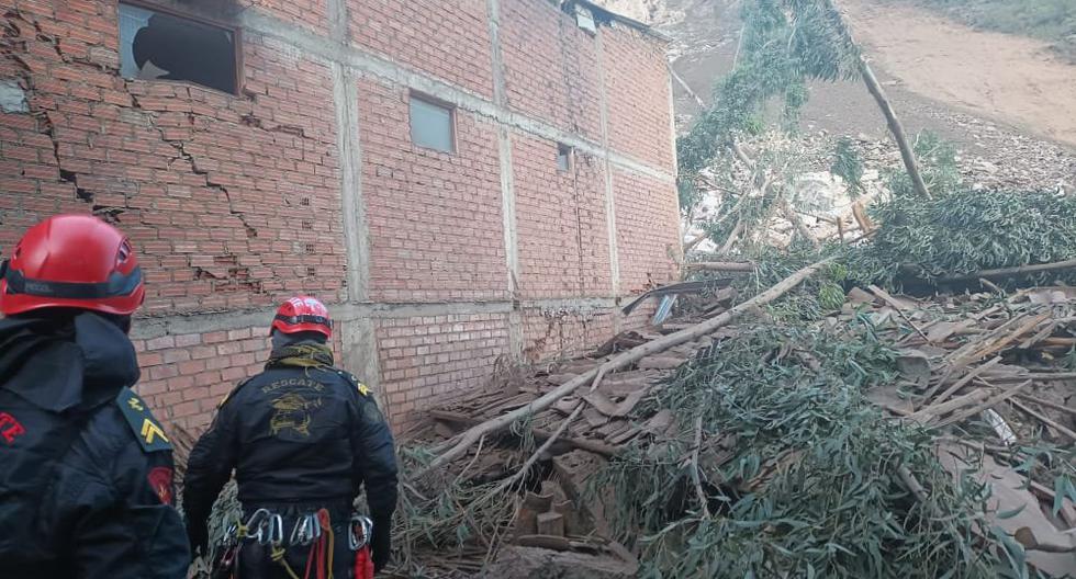 Landslide in Chavín de Huántar: Children and the elderly are treated by medical brigades