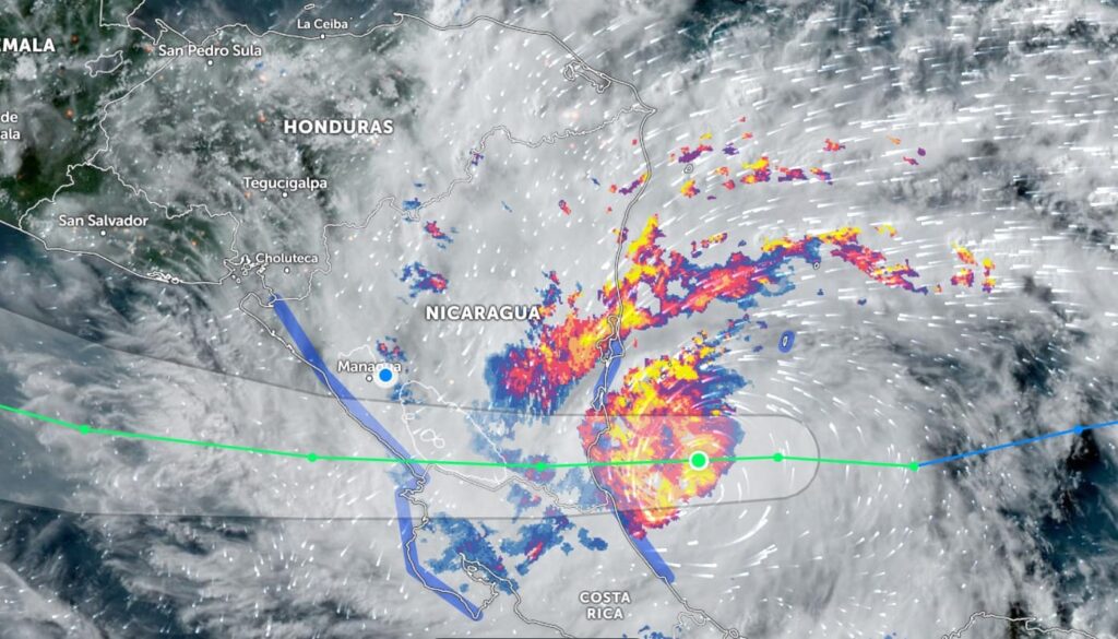 alerta por tormenta bonnie en Nicaragua