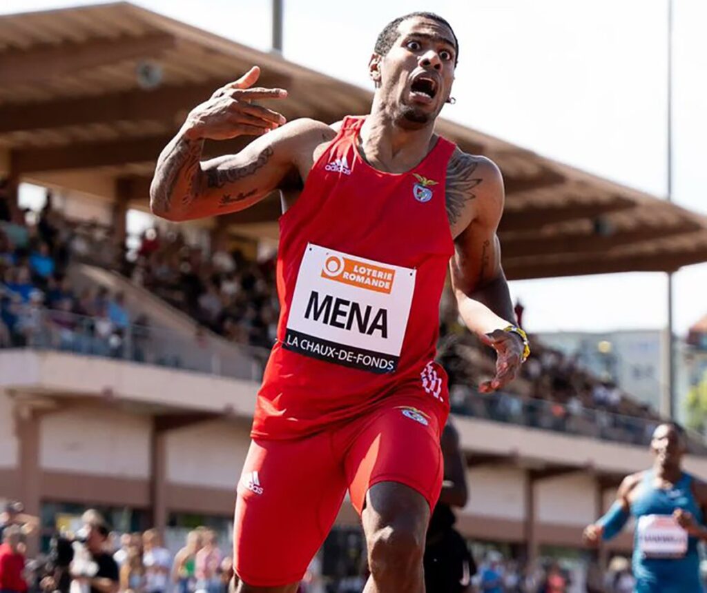 Reynier Mena el mejor resultado para un velocista cubano en 200 m al marcar 19.63 s. Foto: perfil de twitter de ATHLE_ch.