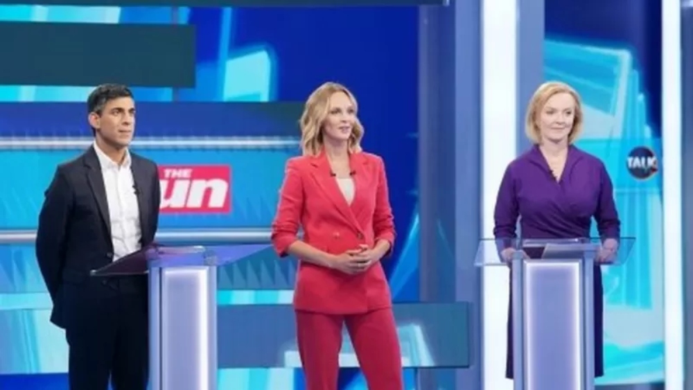 The fainting of a TV presenter during a debate between the candidates to succeed Boris Johnson in the United Kingdom