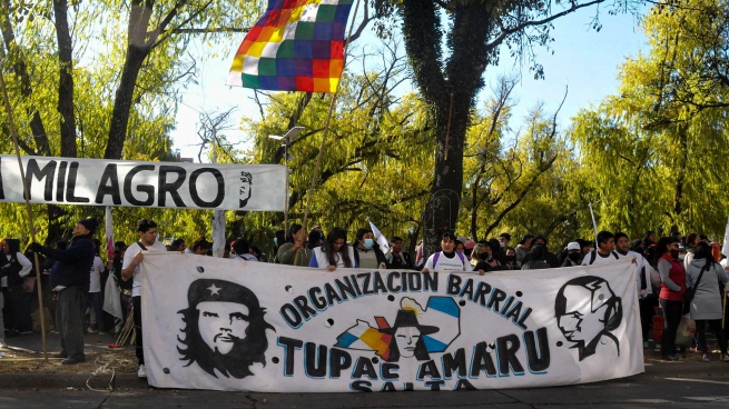 Tupac Amaru mobilized in support of Milagro Sala, who is still hospitalized in Jujuy