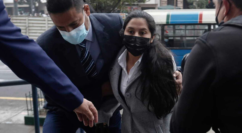 Yenifer Paredes arrived at the Prosecutor's Office to testify for alleged influence peddling