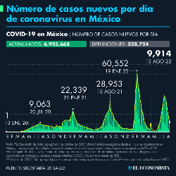 Number of cases of Covid-19 in Mexico as of August 13, 2022