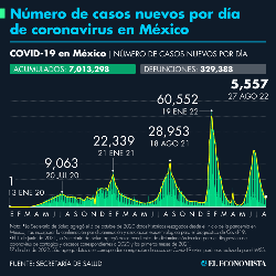 Number of cases of Covid-19 in Mexico as of August 27, 2022