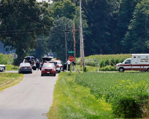 El área rural de Ohio donde el sospechoso fue aniquilado por las autoridades. Foto: Nick Graham/Dayton Daily News/ AP.