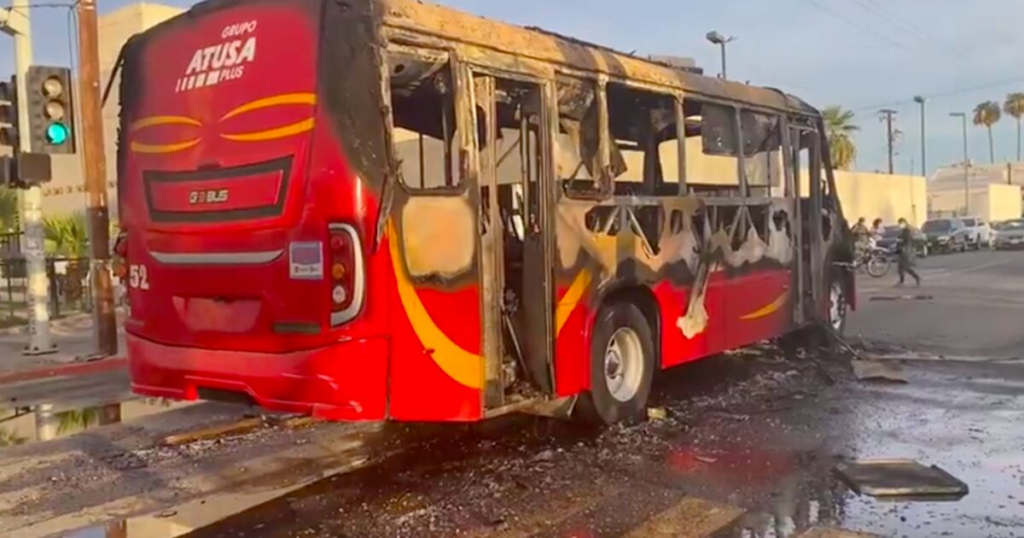 Armed men set public transport buses on fire in Baja California