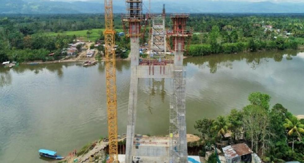 Construction of the Huallaga bridge is 57% complete, according to the MTC