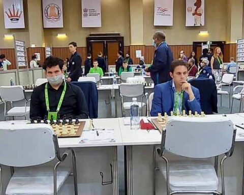 Cubanos en la Olimpiada Mundial de Ajedrez, en la India. Foto: Prensa Latina (PL).