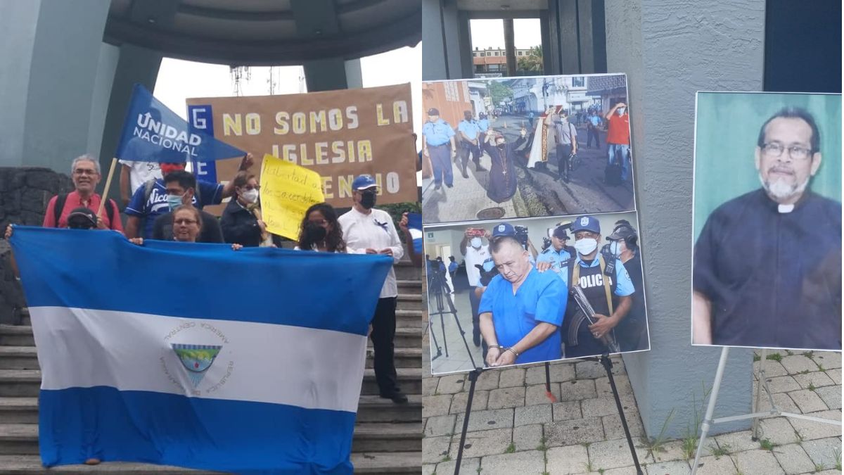 Exiles in the US and Costa Rica carry out sit-ins in support of Monsignor Álvarez