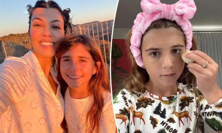 Kourtney Kardashian receives criticism after her 10-year-old daughter shared a makeup routine