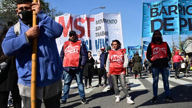 Left picketers march to Social Development to demand a bonus