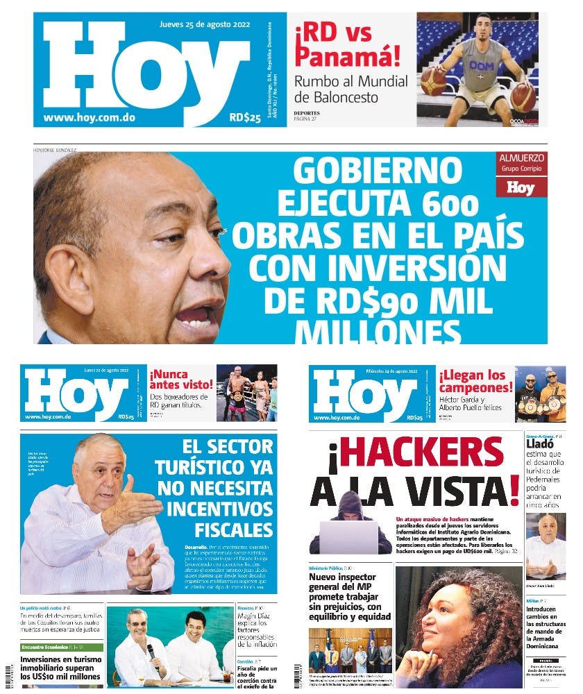 Ediciones impresas HOY: Hackers atacan el IAD; piden unos US$600 mil