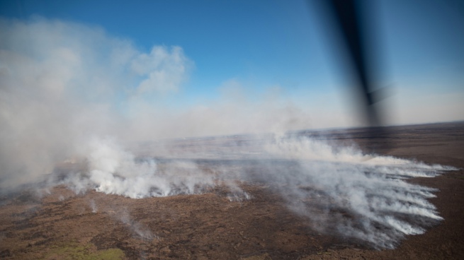 Tasks continue to extinguish the flames on the islands of the Paraná Delta