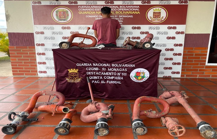 They recovered eight valves stolen from PDVSA