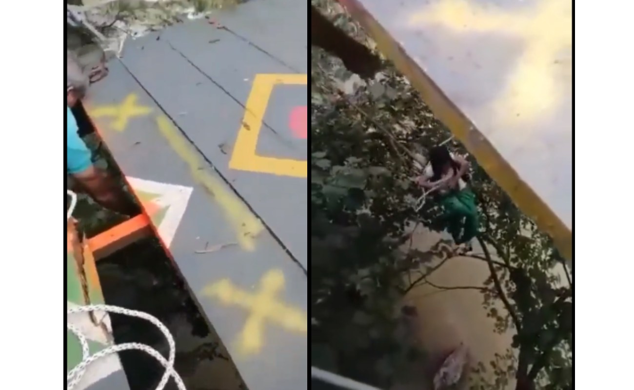 [Video] Child fell from suspension bridge in Antioquia: he was saved from dying because he fell into a tree