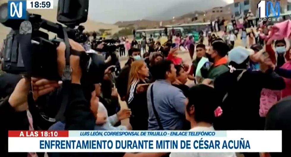 Alto Trujillo: fight between supporters and detractors of César Acuña during APP rally (VIDEO)