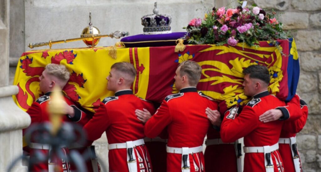 Elizabeth II's procession through central London after the funeral