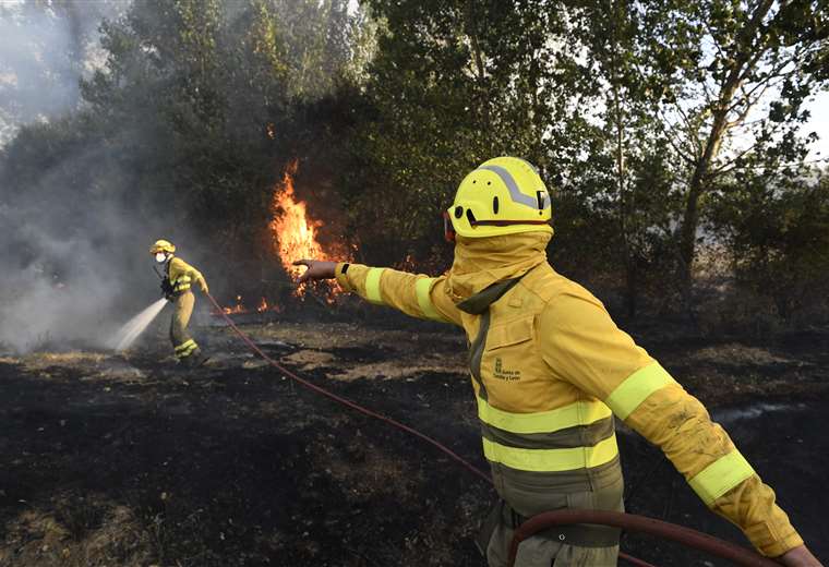 Firefighters and those affected by the fires received medical assistance in Roboré